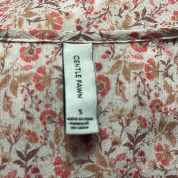 ANTHROPOLOGIE Gentle Fawn floral boho blouse size small forest fairy - Picture 9 of 12